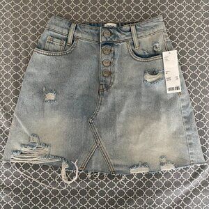 Urban Outfitters Women's BDG RIDER DENIM BUTTON-FLY MINI JEAN SKIRT XS NWT NEW